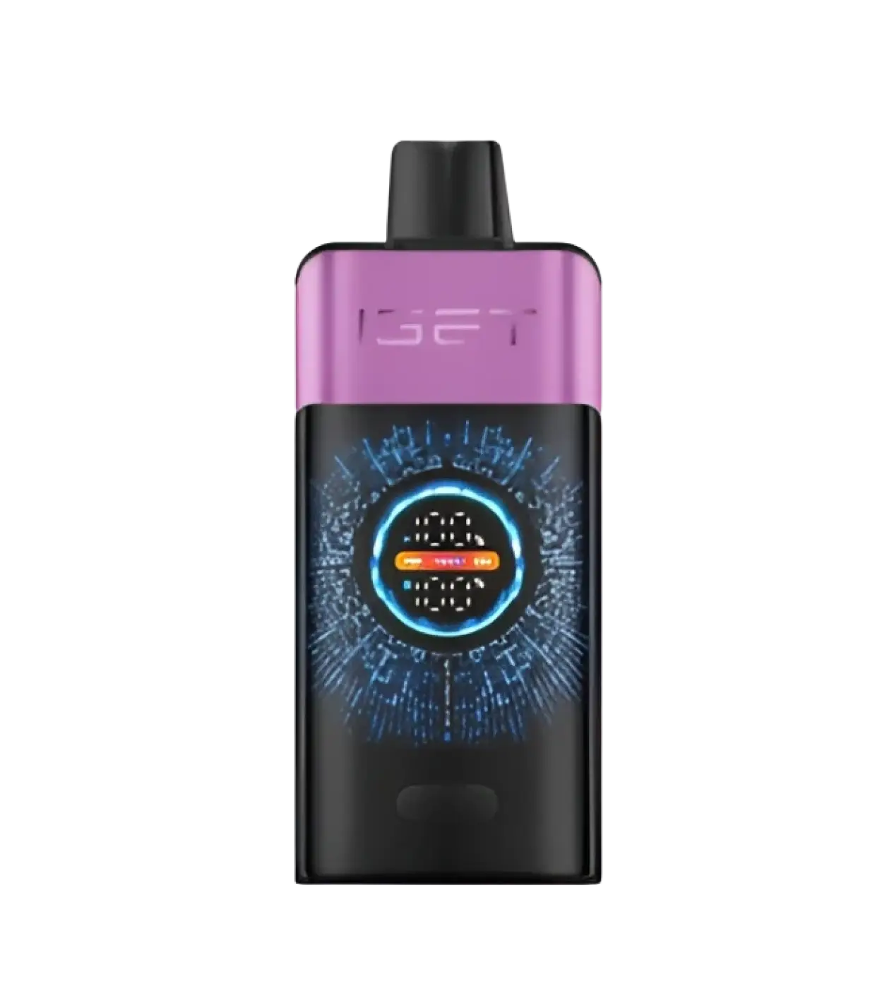 Iget one cherry monster vape pen in purple and black with glowing digital display for iget vapes and iget pro users